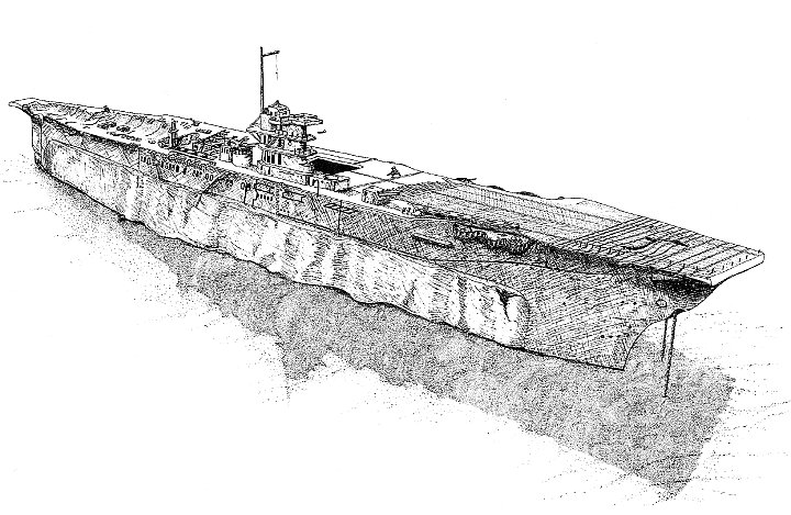 Carrier_Saratoga_diver_sketch.png - Artist sketch of the USS Saratoga as she now rests on the bottom