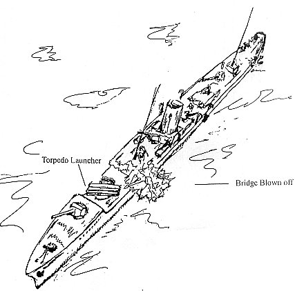 fumizuki2.jpg - Sketch of the Fumitzuki as she rests on the seabed