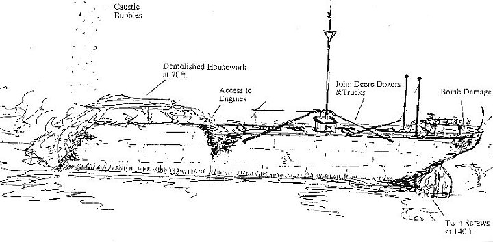 hoki2.jpg - Sketch of the Hoki Maru as she rests on the seabed