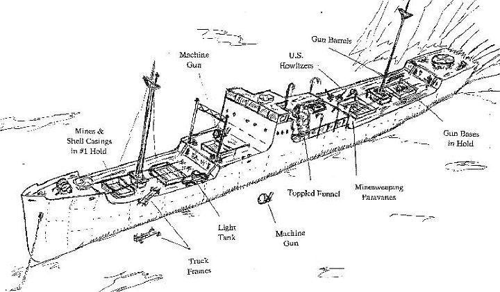 Nippomaru.jpg - Sketch of the Nippo Maru as she rests on the seabed