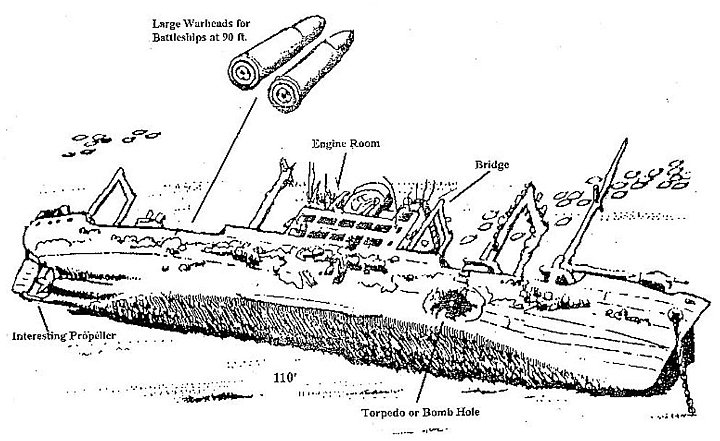 Yamagirimaru.jpg - Sketch of the Yamagiri Maru as she rests on the seabed