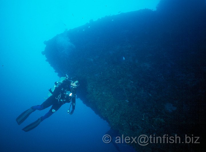 Bow3.jpg - Looking up to the bow from the seabed