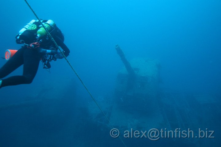 USS_Aaron_Ward-1.JPG - Blackie decends down the shot line